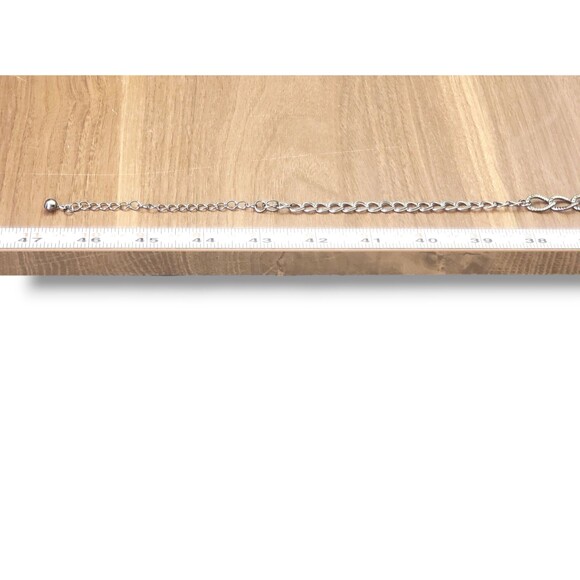 Chico's Gunmetal Gray Chain Faux Pearl Smoke Rhinestone Satellite Bead Necklace - Picture 7 of 8